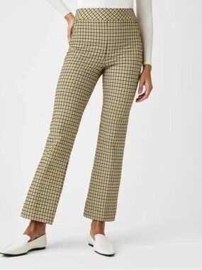 SPANX Tan Plaid Pull-On Flare Leggings